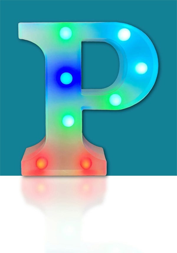 St Helens Battery Operated RGB Letter   With Remote Control Letter P
