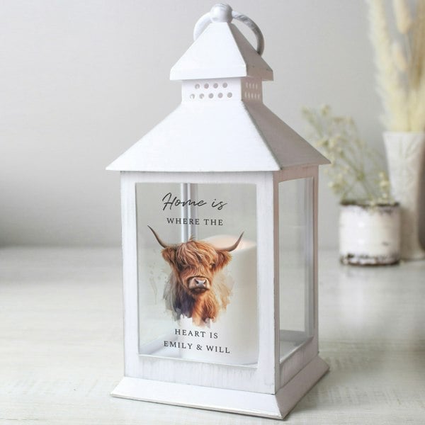 Personalised Memento Company Personalised Highland Cow LED Lantern