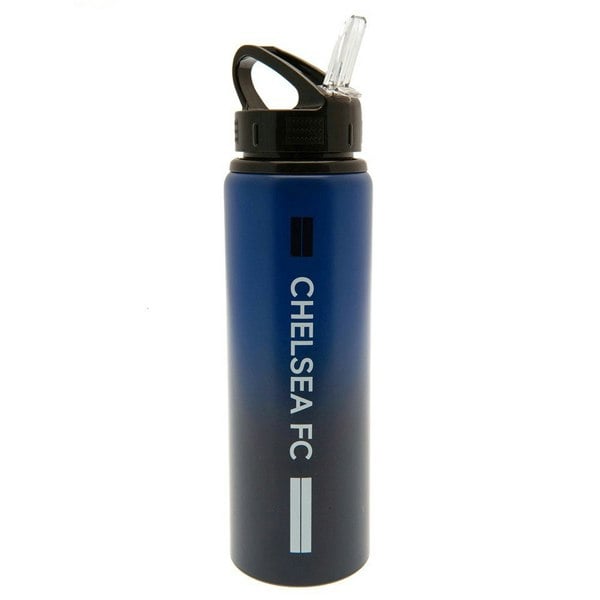 Chelsea FC Stripe Aluminium Water Bottle - Royal Blue/Black