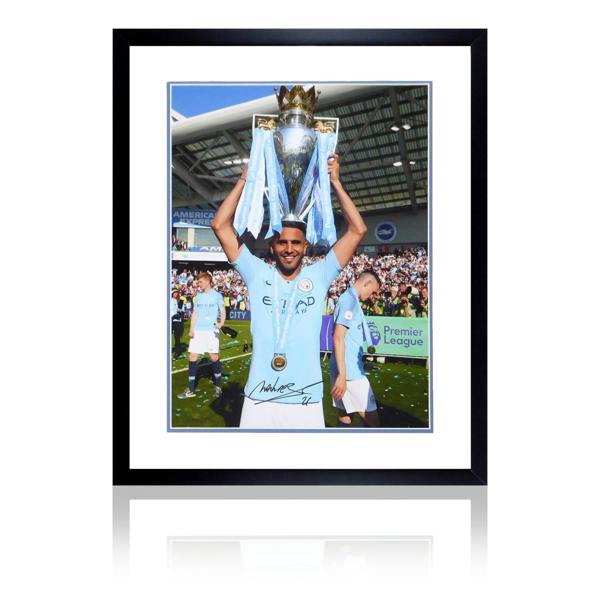 Riyad Mahrez Signed Manchester City Deluxe Mount Frame
