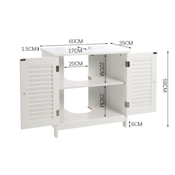 Living and Home Under Sink Bathroom Cabinet 2 Shutter Door