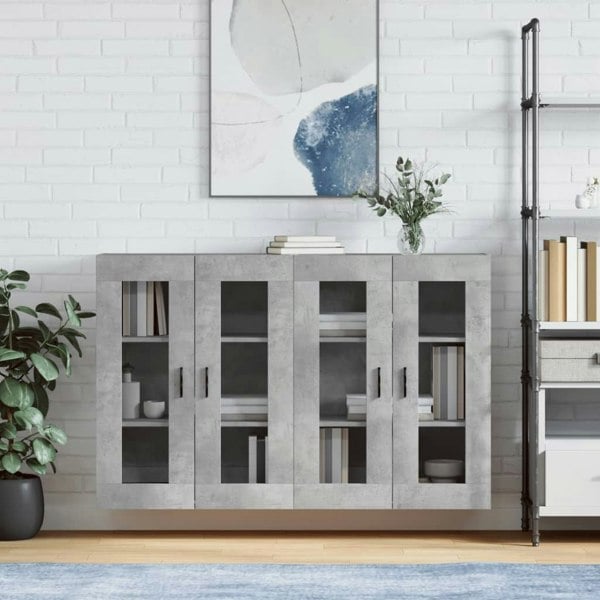 Berkfield Wall Mounted Cabinets 2 pcs Concrete Grey Engineered Wood