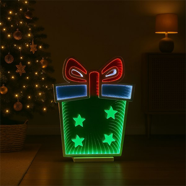 Xmas Haus 42x56cm 136 Led Giftbox Infinity Light 3m Cable