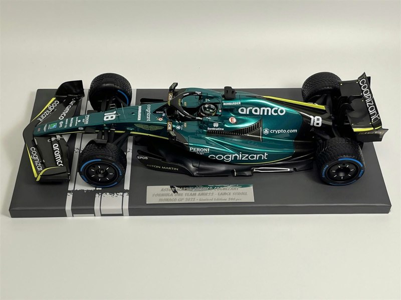 Minichamps Lance Stroll Aston Martin Aramco Cognizant Formula One Team AMR22 Monaco GP 2022 1:18 117220118