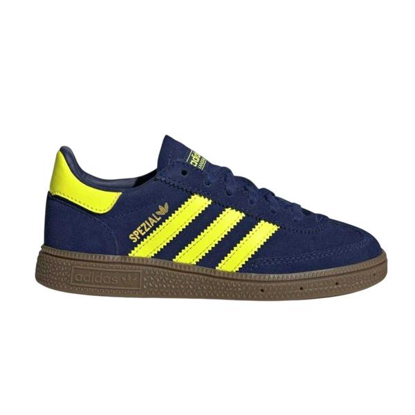 Adidas Childrens/Kids Handball Spezial 3 Stripes Suede Shoes - Blue/Yellow - 