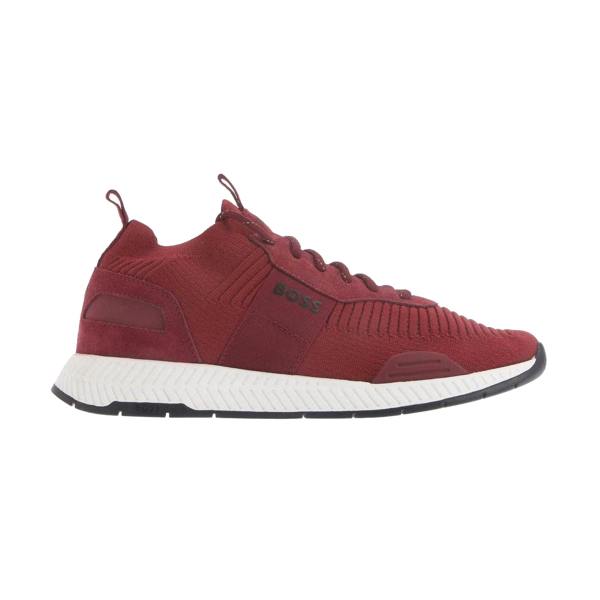 Boss Mens Titanium Knitted Trainers - Red - 