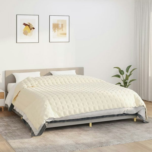Berkfield Weighted Blanket Light Cream 220x260 cm 11 kg Fabric