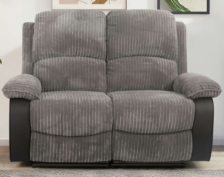 Comfy Living Sienna Recliner Sofa Set: Jumbo Cord Fabric for Ultimate Relaxation