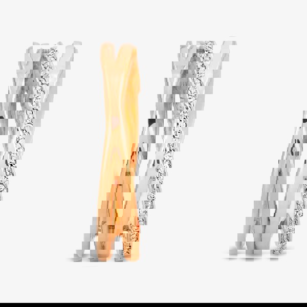 Rosa Lea Pave Cross-Over Double Ring BJ-R2686CRG