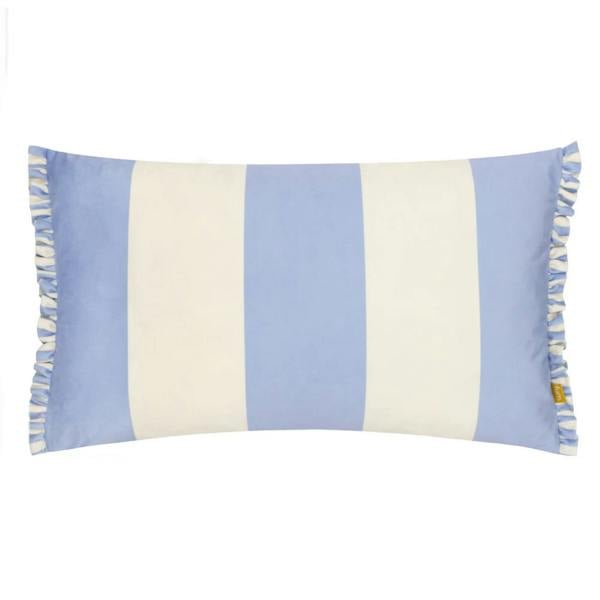 Furn Araya Velvet Striped Cushion Cover - Blue