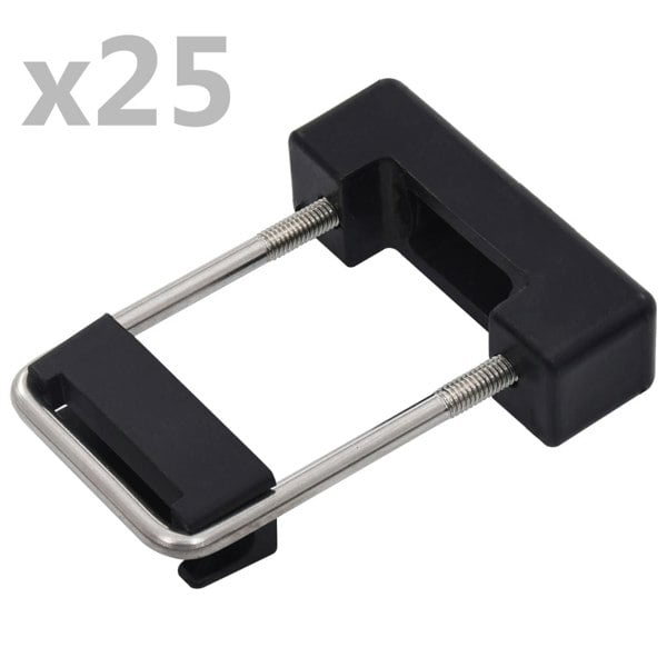 Berkfield U Connector with Plastic for Fence Post 60x40 mm 25 Sets