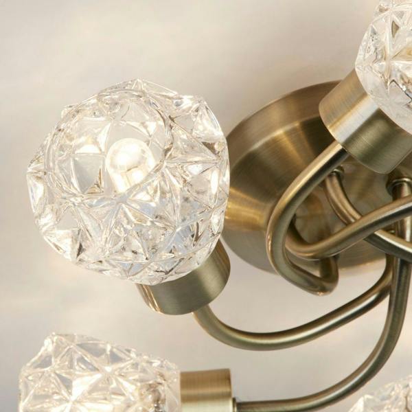 Pagazzi Lighting Dodo 5 Light Antique Brass Flush Ceiling Light