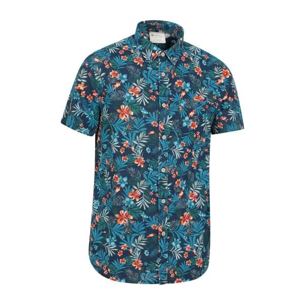 Mountain Warehouse Mens Tropical Floral Short-Sleeved Shirt - Navy - 