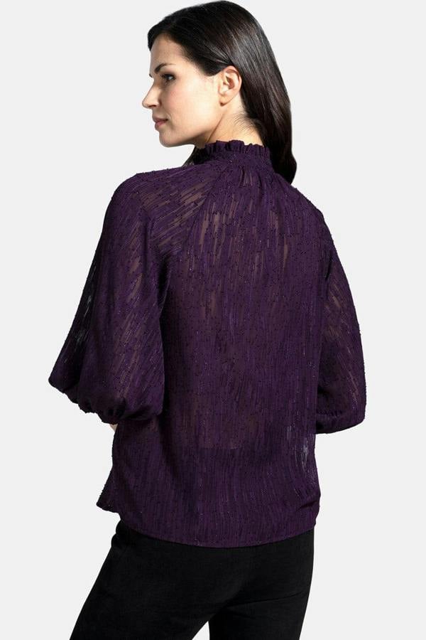 HotSquash Balloon-Sleeved Top with High Collar