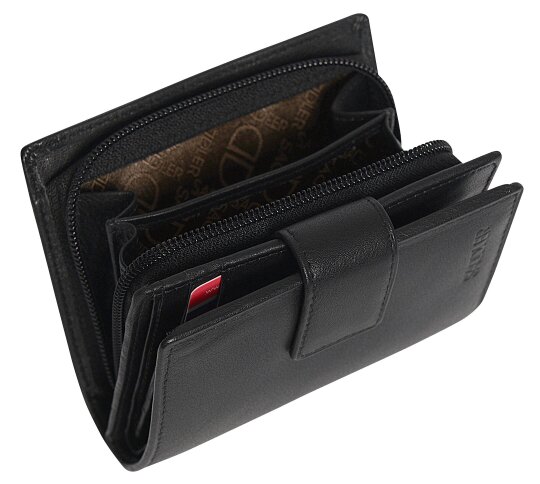 SADDLER EMILY Handmade Leather Mid-Size Wallet – RFID Protected | 10 Card Slots, Secure Tab Closure & Zipped Coin Pocket | Gift Boxed