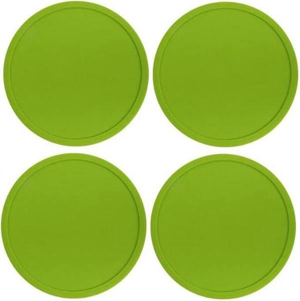 ATEK 4 Pack Silicone Drinks Coasters Non-Slip Cup Mats Green