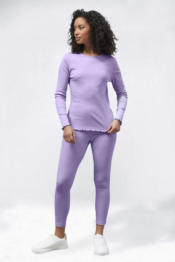 ENORSIA Lettuce Hem L/S T-shirt & Leggings Co-order Sets