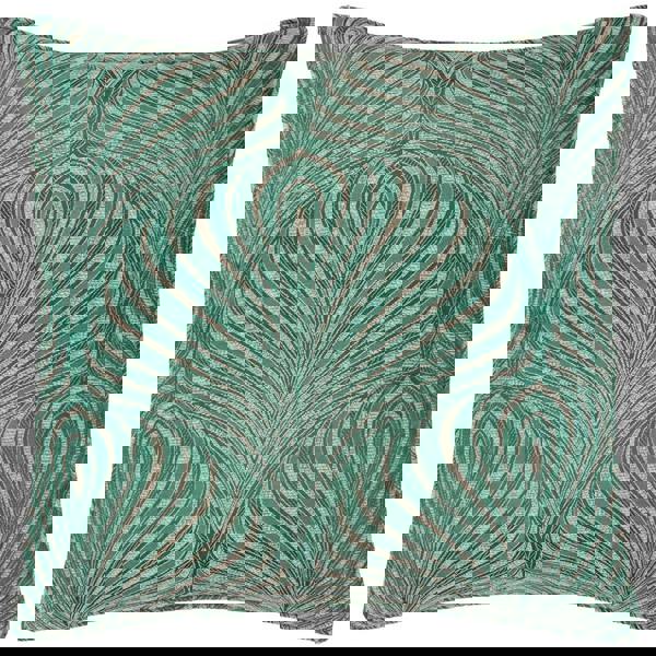 Paoletti Gatsby Piping Detail Jacquard Cushion Cover - Emerald