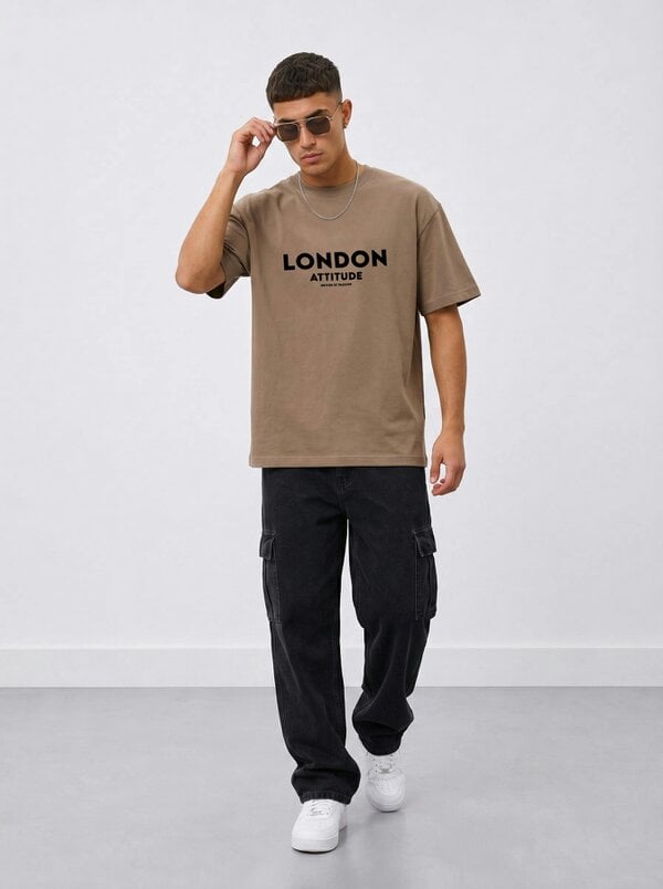 London Attitude Japanese Inspired Premium Organic Cotton Relaxed Fit T-Shirt