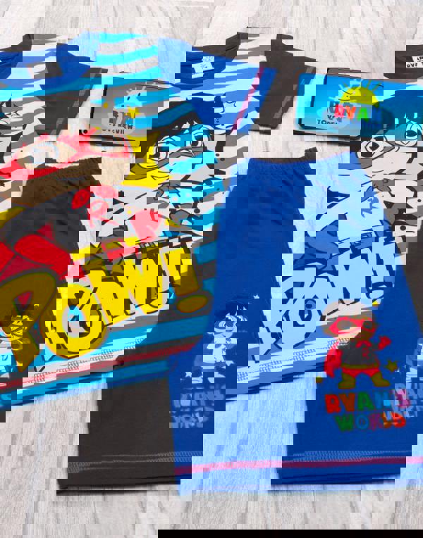 Ryans World Boys Blue Ryan'S World Short Sleeve Short Leg Pyjama Set