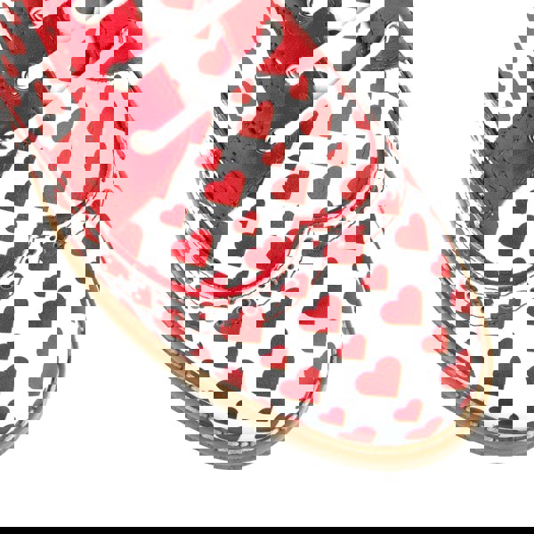 Embassy London Hatter - Love Struck - Women's ankle boot with red hearts print on white leather