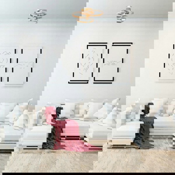 Modern Designer Brushed Gold LED Ceiling Light with Crystal Effect Acrylic Image 6