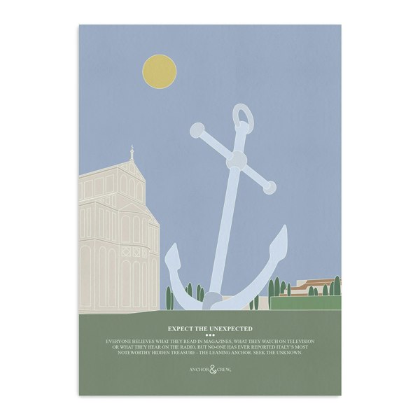 Anchor & Crew The Leaning Anchor Archival Giclée Paper A3 Wall Print