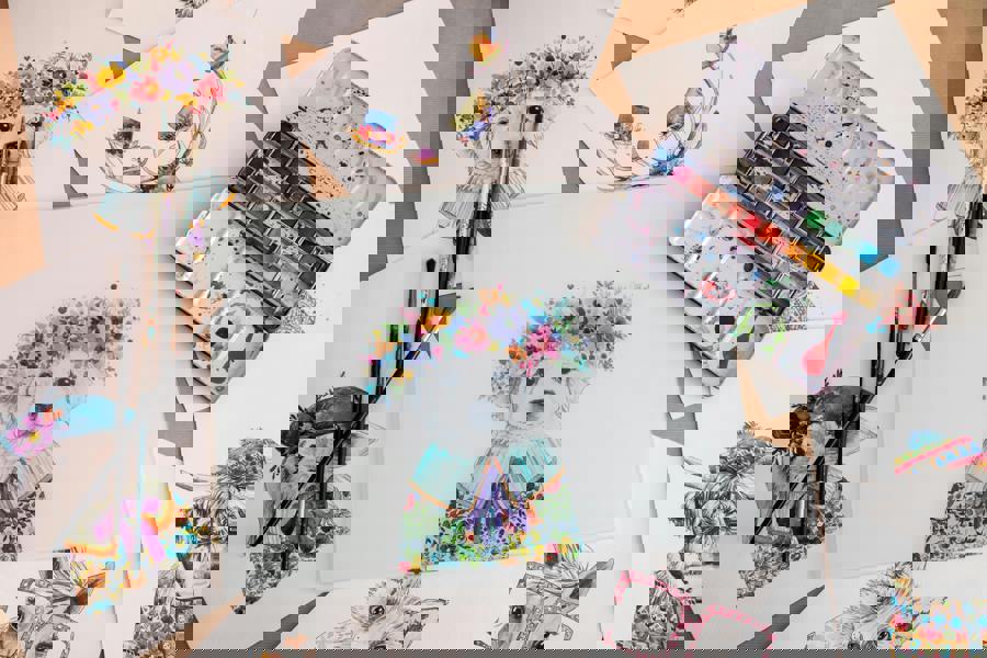 Mikasa Tipperleyhill Glass Work Surface Protector, Puppy Print, 40 x 30cm