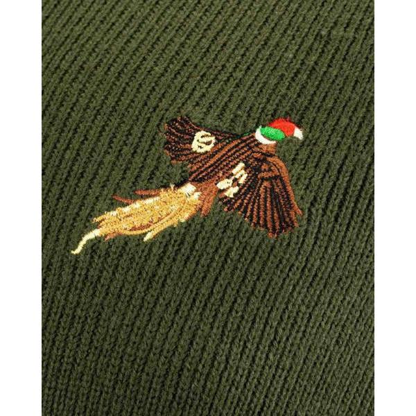 Luxury embroidered flying pheasant on the Jack Pyke shooters pullover