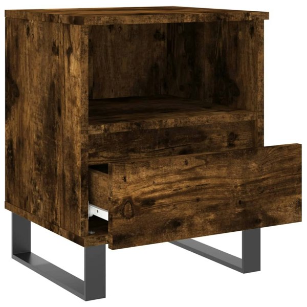 Berkfield Bedside Cabinet Smoked Oak 40x35x50 cm Engineered Wood
