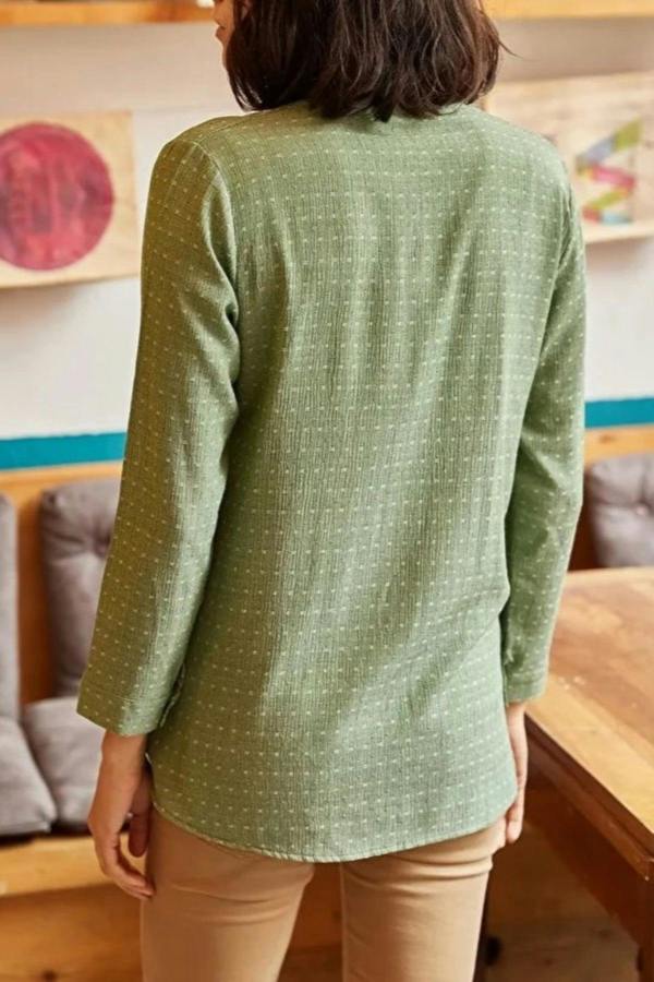 Hoxton Gal Textured Draped Shirt