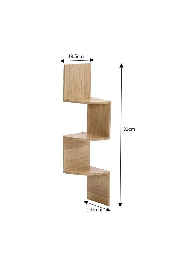 Living and Home 3-Tier Floating Corner Shelf Wall Mount Shelves for Storage and Display
