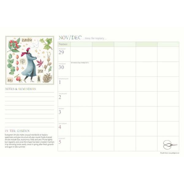Judith Glover, Garden Days A4 Family Organiser 2027, Family Planners, Month To View, Lifestyle, Gift