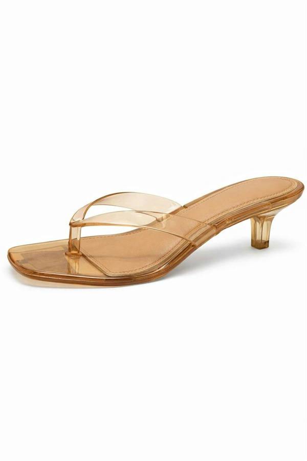 Spot On Ladies Spot On Toepost Heeled Sandals F00502