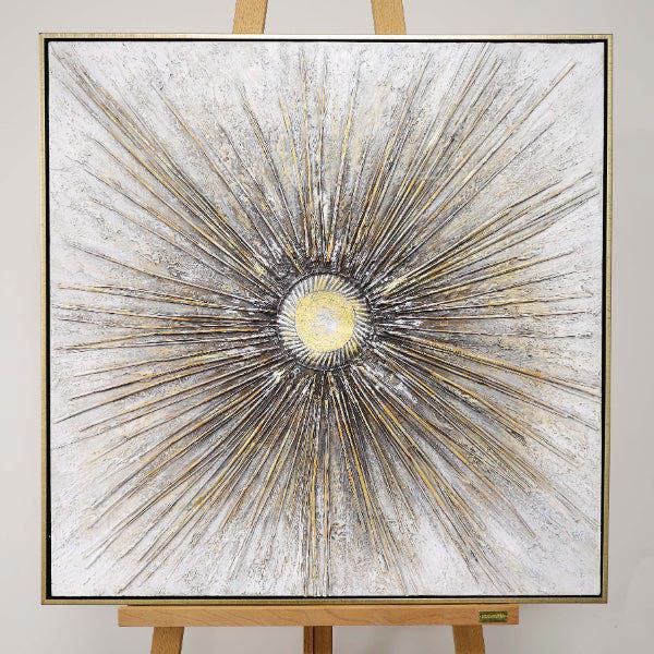 Pagazzi Lighting Moonrays Gold Cavas With Gold Frame 80x80cm