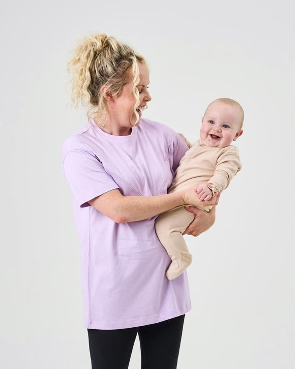 Pretty Mama Everyday Oversized Breastfeeding Tshirt - Lilac