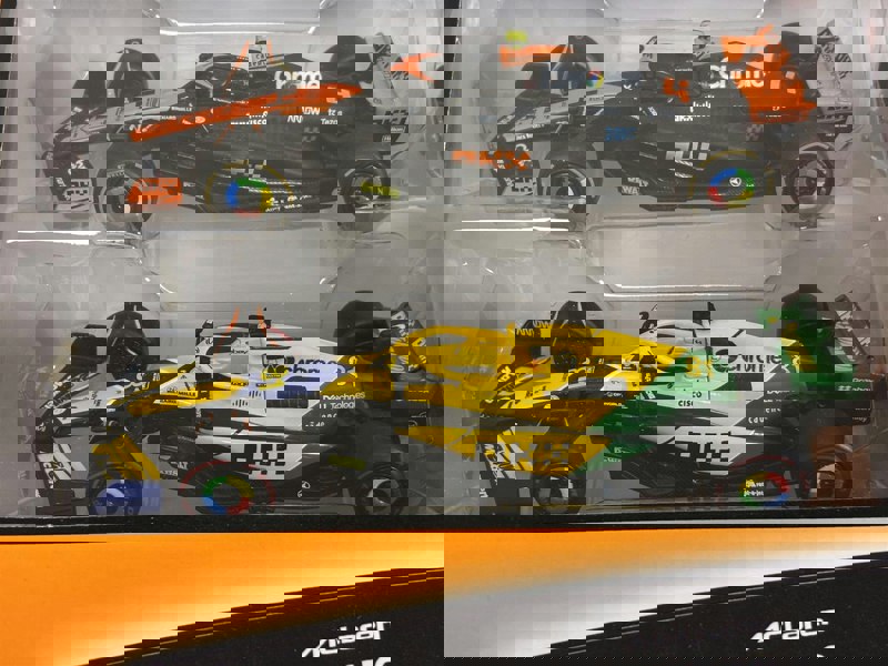 McLaren Formula 1 Set of 7 Cars with Display Stand 1:43 Scale Bburago 38169