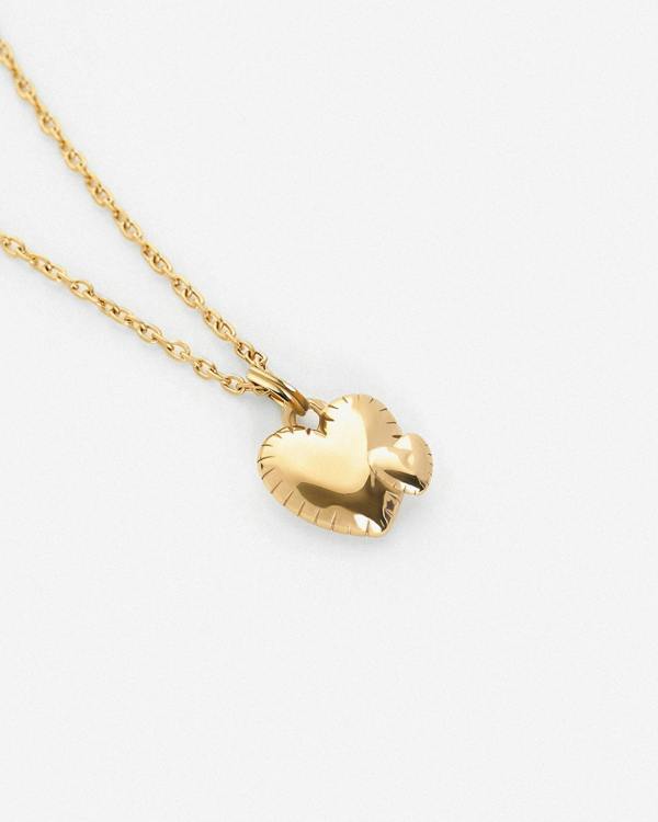 Elk & Bloom Mummy and Baby Double Hearts 14K Gold Pendant Necklace