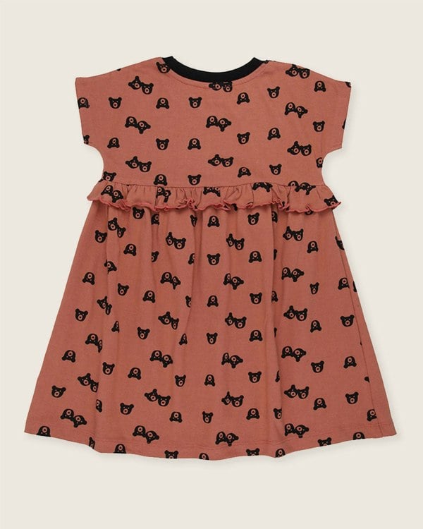 organic cotton Red Bear Print Dress - image 4