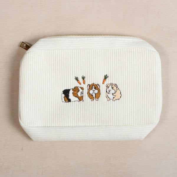 Mylee London Guinea Pig Embroidered Make-Up Cosmetics Bag