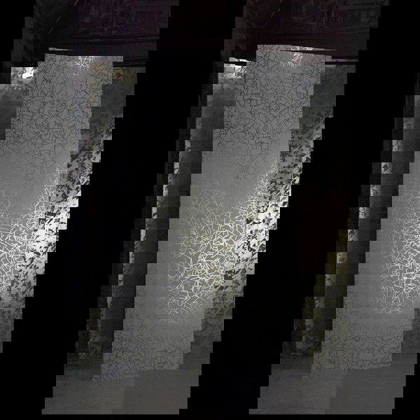 Angles gold / zinc grey wallpaper