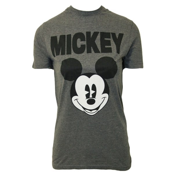Disney Womens/Ladies Mickey Mouse Face T-Shirt - Charcoal Grey
