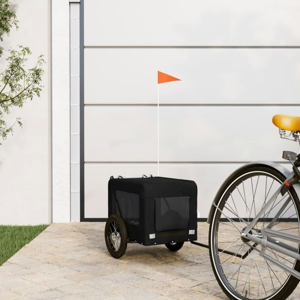 Berkfield Dog Bike Trailer Black Oxford Fabric&Iron