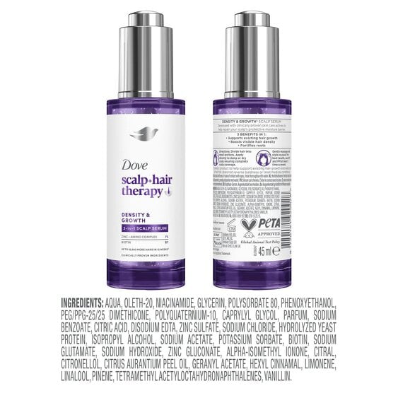 Dove Scalp+ Hair Therapy 3in1 Serum - Density & Growth, Biotin & Zinc 12x45ml