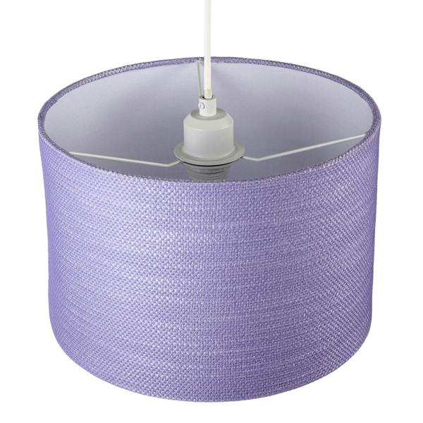 Modern Lavender Rose Textured Linen Pendant Light Shade with Diffuser Image 3