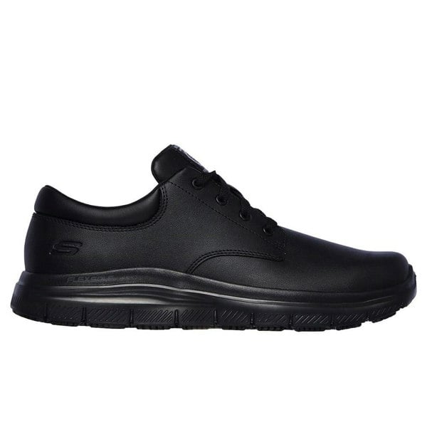 Skechers Mens Flex Advantage Fourche Leather Trainers - Black