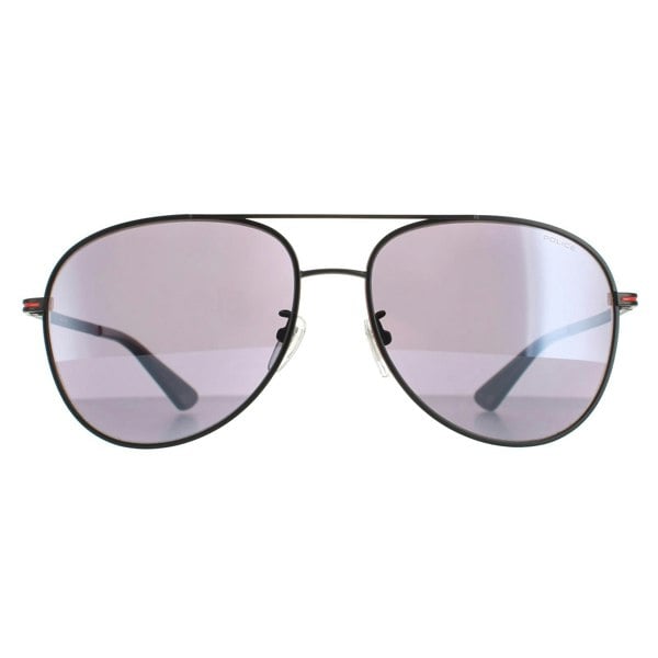 Police Sunglasses SPL777C Chief 1 8U6X Matte Black Smoke Mirror Silver