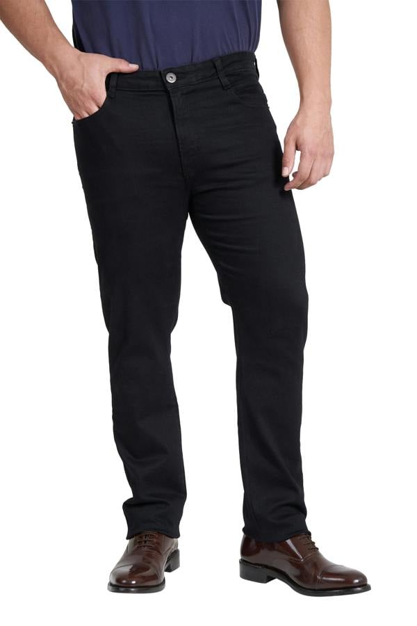 Smart Living Classic Cotton Slim Fit Denim Jeans with Zip Fly - Black