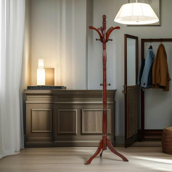 Rafaelo Mobilia Wooden Coat Stand With 13 Hooks