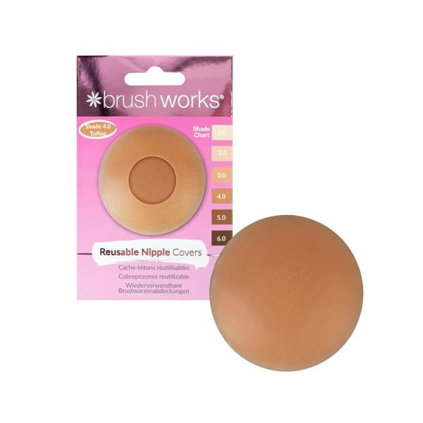 Brushworks Reusable Silicone Nipple Covers Shade 4.0 - Toffee